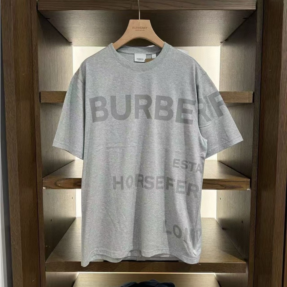 Burberry Light Gray Graphic Men's T-Shirt
